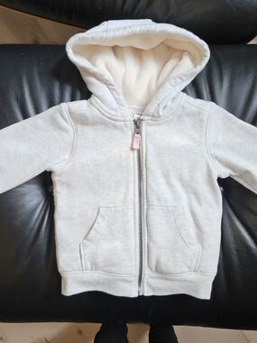 Carter's Creamy Light Gray Zip Hooded Sweatshirt And Pants